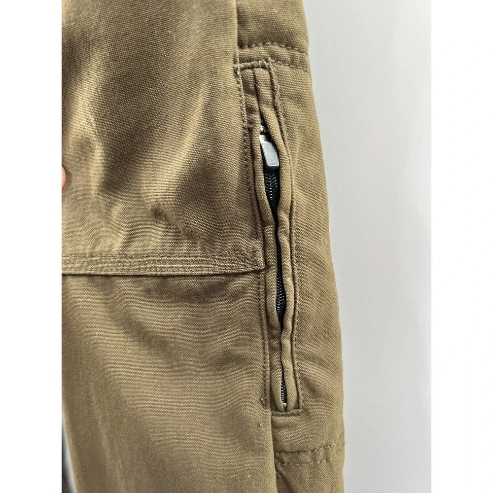 prAna Men’s Hiking Pants Comfort Adjustable Waist Pockets Dark Olive Size Large